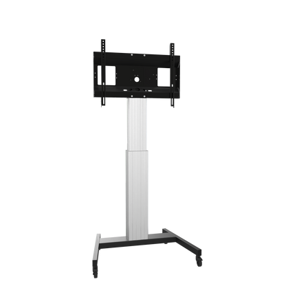 Conen SCETAVXL Motorized Mobile Flat Screen Tv Cart, 50 Cm Of Vertical Travel Column Silver Anodized, V-style Base