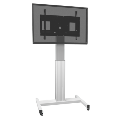 Conen SCETAXL Motorized Mobile Flat Screen Tv Cart, 50 Cm Of Vertical Travel Column Silver Anodized, H-style Base