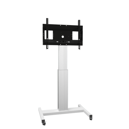Conen SCETAXL Motorized Mobile Flat Screen Tv Cart, 50 Cm Of Vertical Travel Column Silver Anodized, H-style Base
