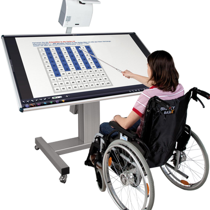 Conen SCETTIHHIO Mobile Tiltable Whiteboard Workitdesk For Different Projectors 1.44 X 0.90 M, Electrically Height & Tilt Adjustable Mount, H-style Base