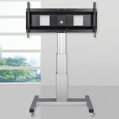 Conen SCEXL3535 Motorized Mobile Xl Flat Screen Tv & Monitor Cart, 70 Cm Of Vertical Travel Column Silver Anodized, H-style Base