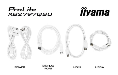 iiyama ProLite XB2797QSU-W1 computer monitor 68.6 cm (27") 2560 x 1440 pixels Quad HD LED White