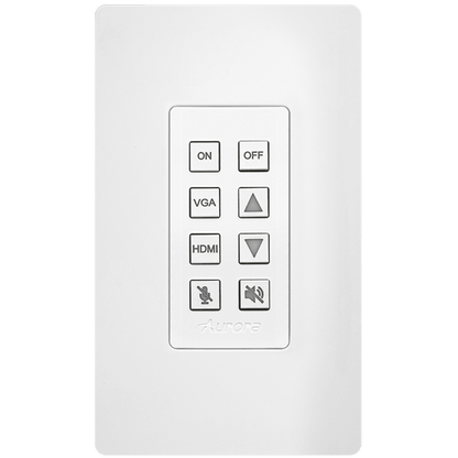 Aurora Multimedia DXB-8i-G2-W 8-Button 1-Gang Backlit Button Control Pad (White)