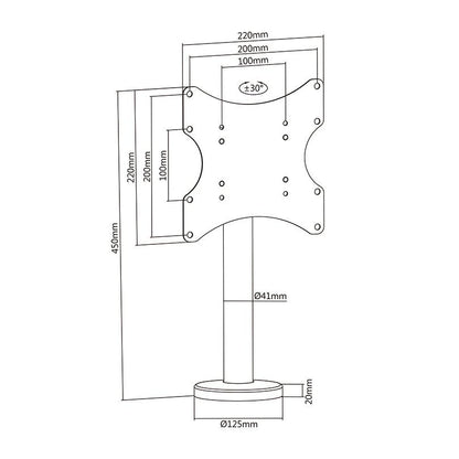 Multibrackets M VESA Bolt Down TV-mount Turn 200 MAX