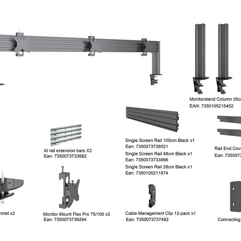 Multibrackets M Deskmount Column Pro 3x1 MBDM3x1U