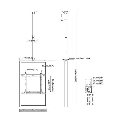 Multibrackets M Pro Series - Enclosure 50" Ceiling Medium Black