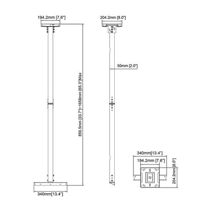 Multibrackets M Pro Series - 1500mm Pipe Connecting Plate Small Black