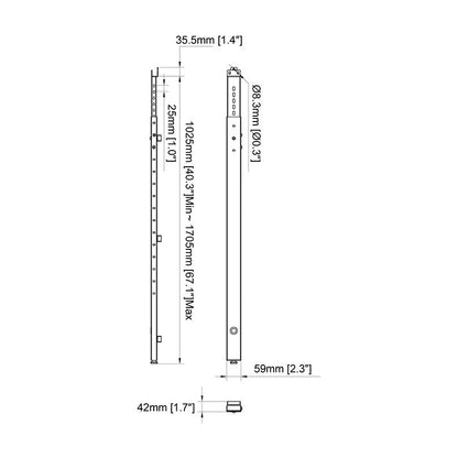 Multibrackets M Floorsupport 1025-1705mm Pro Black