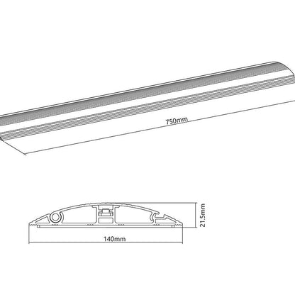 Multibrackets M Cable Cover Floor Aluminum - 139mm W - 750mm L