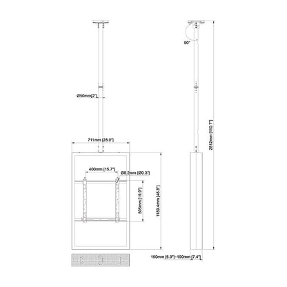 Multibrackets M Pro Series - Enclosure 50" Ceiling Medium B2B Black