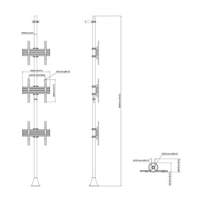 Multibrackets M Floor to Wall Mount Pro MBFW3U