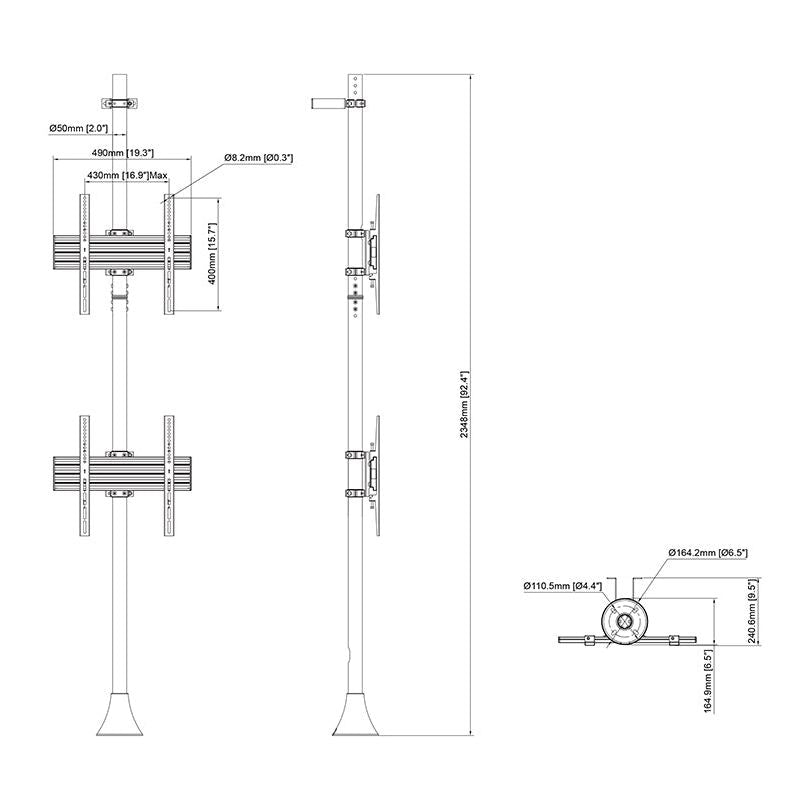 Multibrackets M Floor to Wall Mount Pro MBFW2U