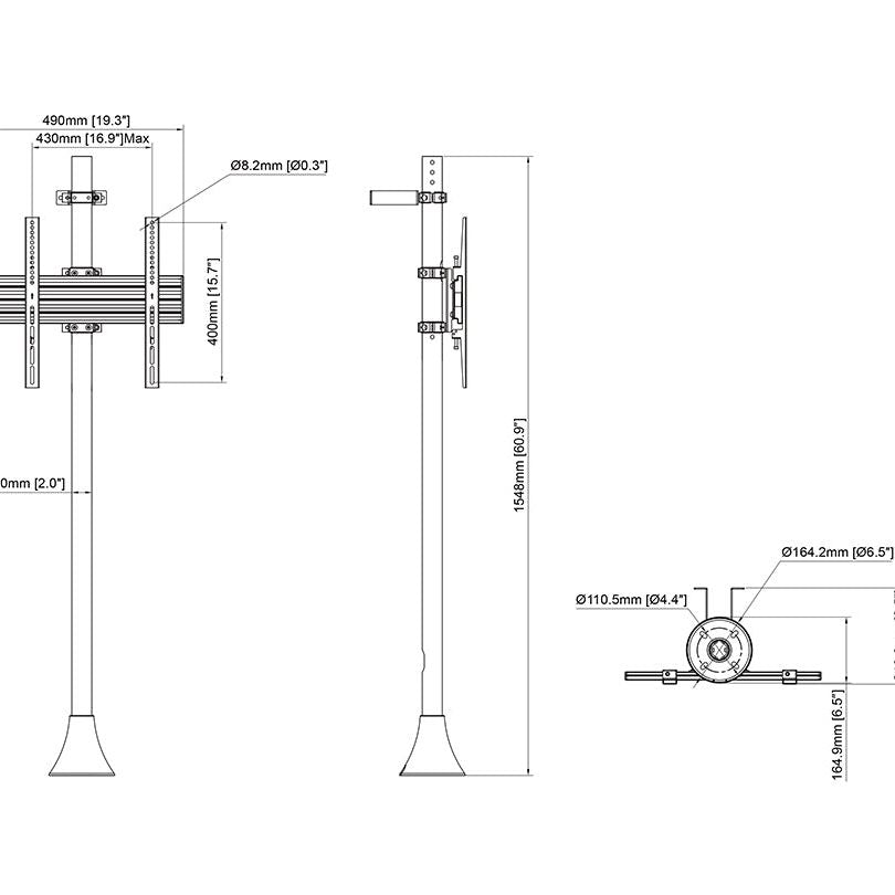 Multibrackets M Floor to Wall Mount Pro MBFW1U