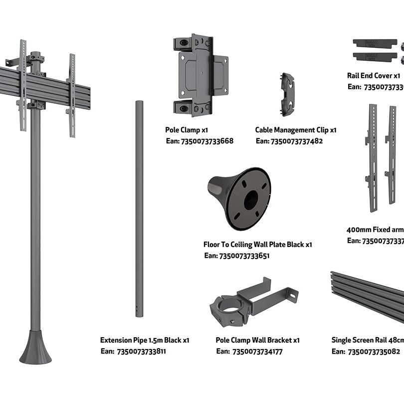 Multibrackets M Floor to Wall Mount Pro MBFW1U
