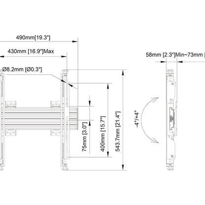 Multibrackets M Wallmount Pro MBW1U 400 Micro Adjustable Black