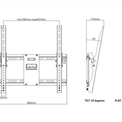 Multibrackets M Universal Tilt Wallmount Black Medium