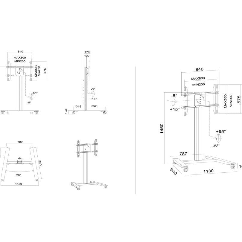 Multibrackets M Public Display Stand 145 HD Single Black
