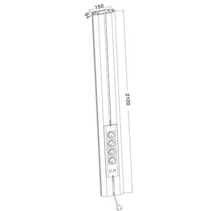 Multibrackets M Public Display Stand Pillar 210 Black, incl. 220V Power Rail