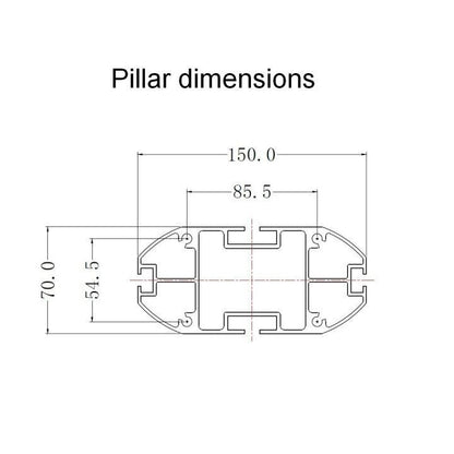 Multibrackets M Public Display Stand Pillar 210 Black, incl. 220V Power Rail