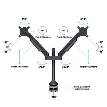 Multibrackets M VESA Gas Lift Arm Dual Black