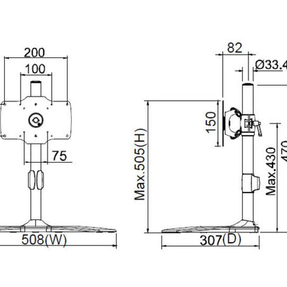 Multibrackets M VESA Desktopmount Single Stand 24"-32"