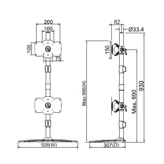 Multibrackets M VESA Desktopmount Single Stand 24"-32" Expansion Kit