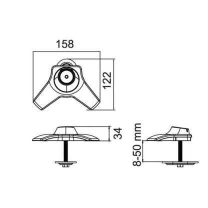Multibrackets M Desktopmount Single / Dual / Triple Stand Grommet Base