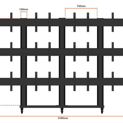 Multibrackets M Public Video Wall Stand 9-Screens 40-55" Black