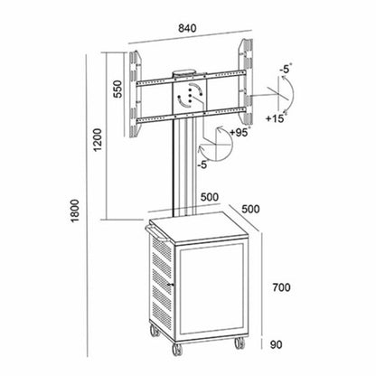 Multibrackets M Public Display Stand 180 Single MediaBox4 Black