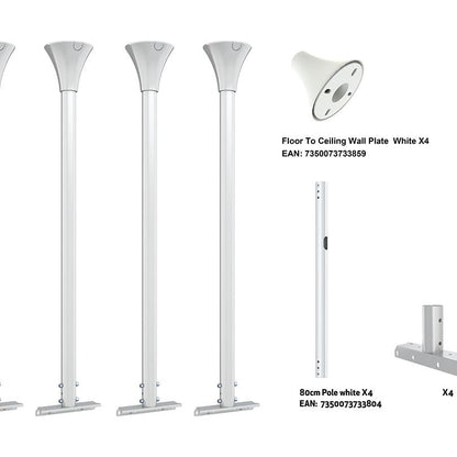 Multibrackets M Pro Series Enclosure - Floor to Ceiling Kit Large White