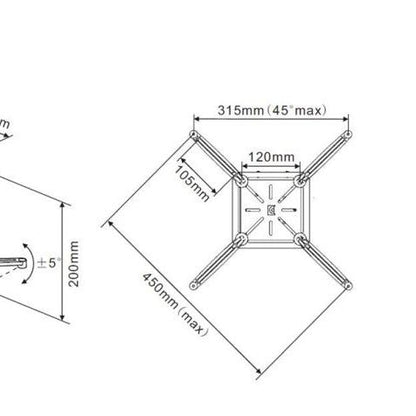 Multibrackets M Universal Projector Ceiling mount 200 with Fine tune