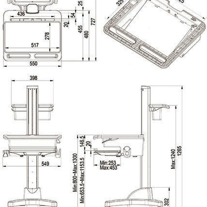 Multibrackets M Universal Workstation Cart NB
