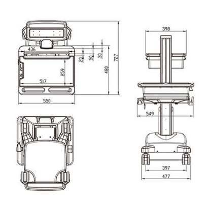 Multibrackets M Universal Workstation Cart NB with Batterypack