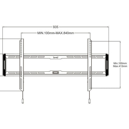 Multibrackets M Universal Wallmount Fixed Large Black