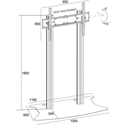 Multibrackets M Public Display Stand 180 Dual Pillar Floorbase, Flight Case