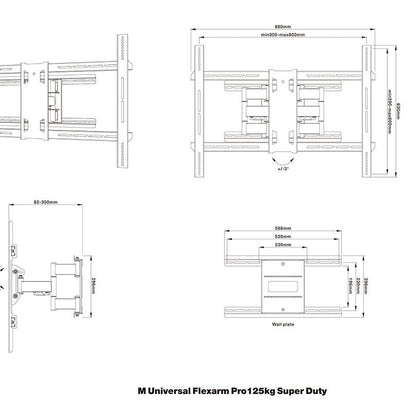 Multibrackets M Universal Flexarm Pro 125kg Super Duty