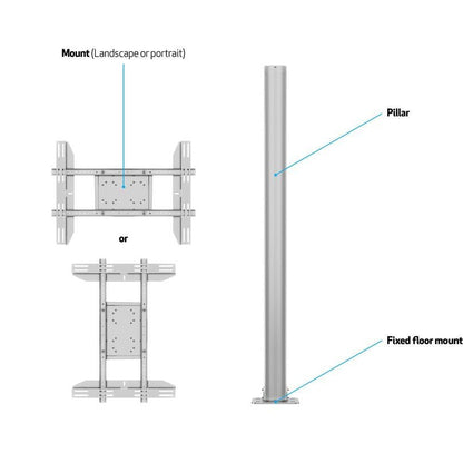 Multibrackets M Display Stand 180 Single Silver w. Floormount