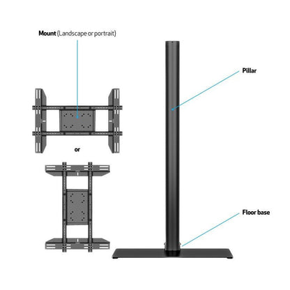 Multibrackets M Display Stand 180 Single Black w. Floorbase