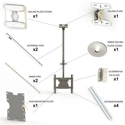 Multibrackets M Public Ceilingmount Medium Single White 3000