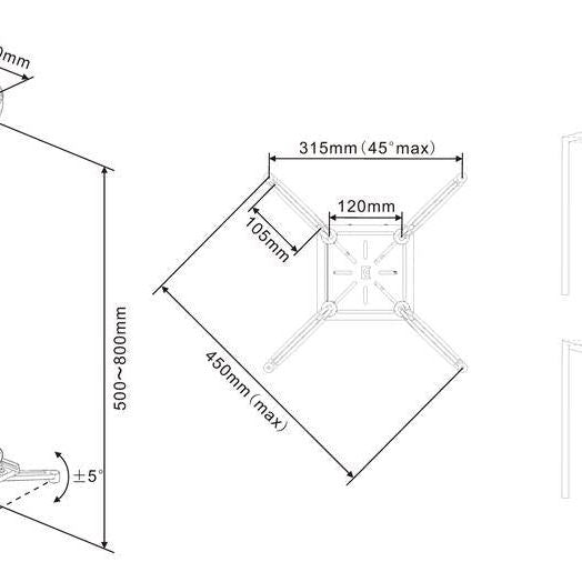 Multibrackets M Universal Projector Ceiling Mount 500-800 with Finetune