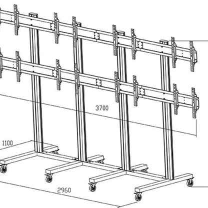 Multibrackets M Public Video Wall Stand 8-Screens 40-55'' Black
