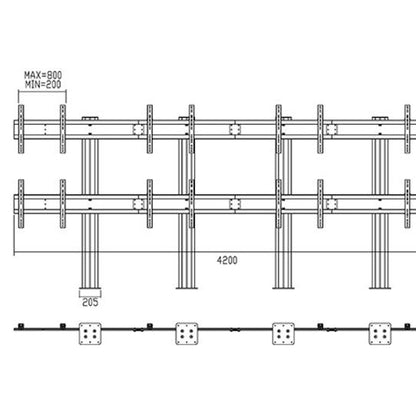 Multibrackets M Public Video Wall Stand 8-Screens 40-55'' Black