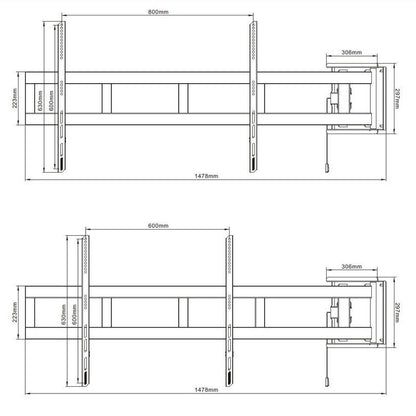 Multibrackets M Universal Swing Arm 180 Degrees x Large Black