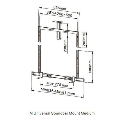 Multibrackets M Universal Soundbar Mount and Camera Holder Medium