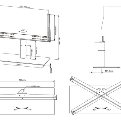 Multibrackets M VESA Tablestand Turn Black X Large MAX 800x400