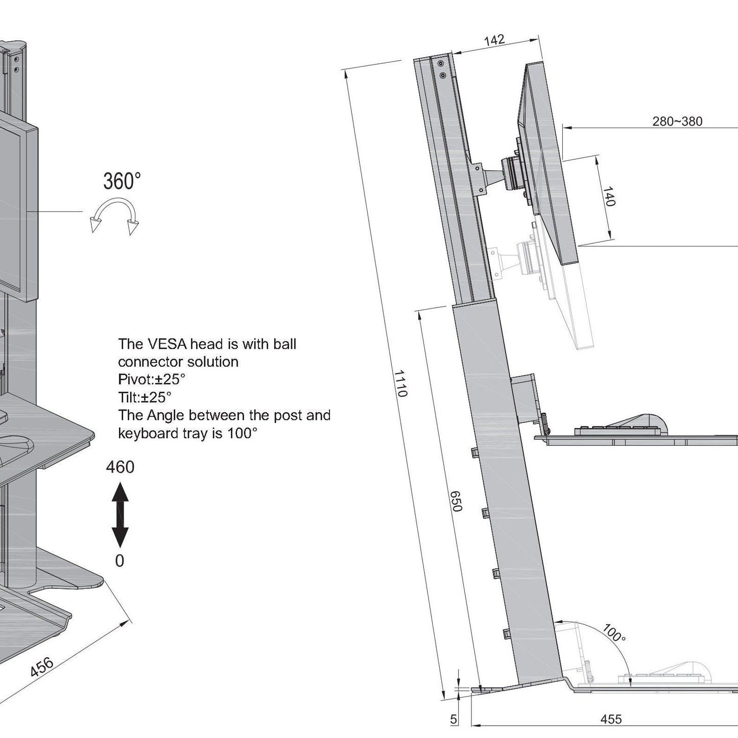 Multibrackets M Easy Stand Desktop Silver