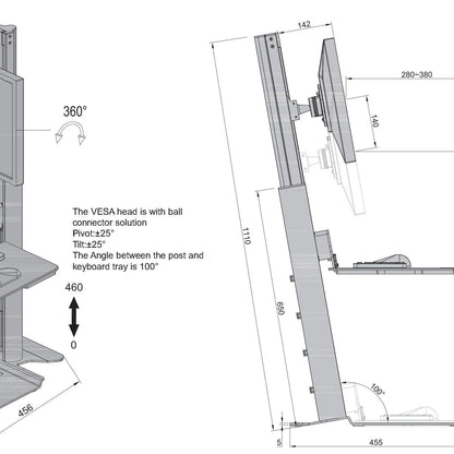 Multibrackets M Easy Stand Desktop Silver