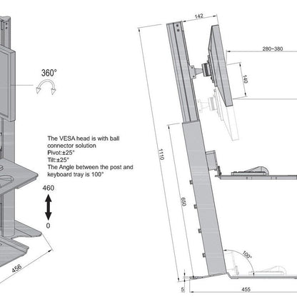 Multibrackets M Easy Stand Desktop Silver