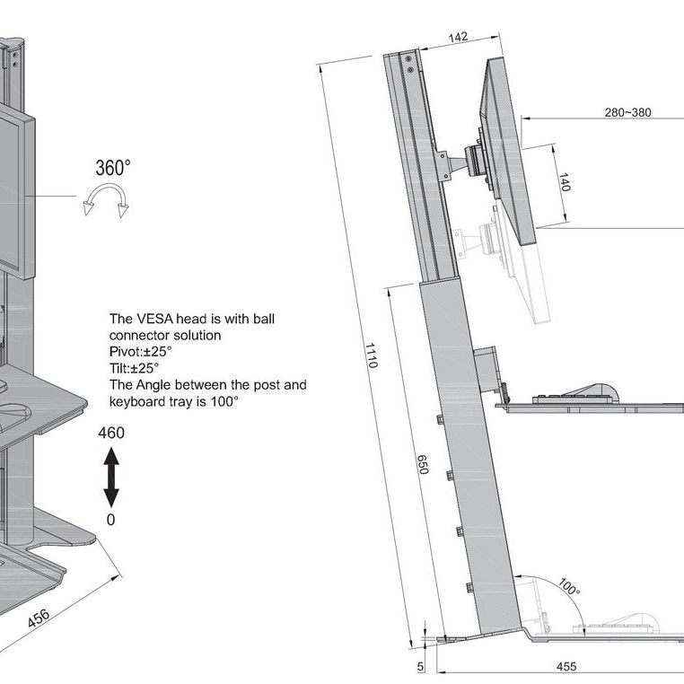 Multibrackets M Easy Stand Desktop White