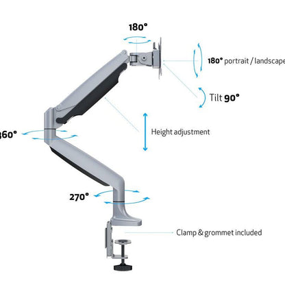 Multibrackets M Deskmount Gas Spring Single Silver